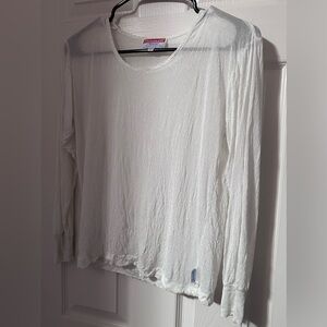 Thermasilk Vintage Base Layer Shirt Women’s Medium Silk Ivory Pointelle Top